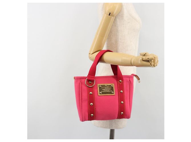 LOUIS VUITTON Antigua Cabas PM Hand Bag Rouge Pink M40088 LV Auth ep14951V Rosa Rosso - vista 22
