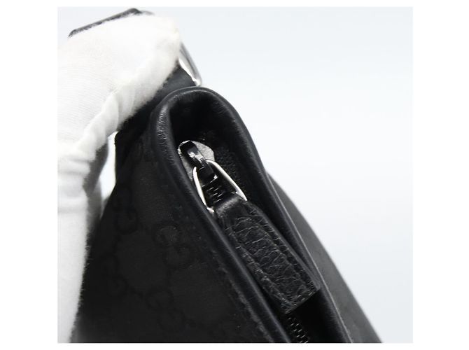 Borsa a Spalla GUCCI GG Canvas Nylon Nero Argento 268642 Auth 189865A - vista 10