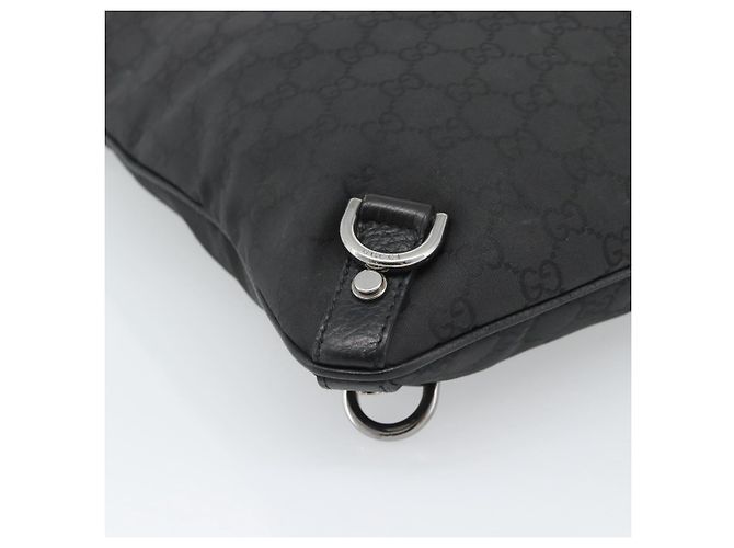 Borsa a Spalla GUCCI GG Canvas Nylon Nero Argento 268642 Auth 189865A - vista 14