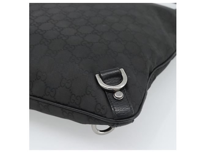 Borsa a Spalla GUCCI GG Canvas Nylon Nero Argento 268642 Auth 189865A - vista 15