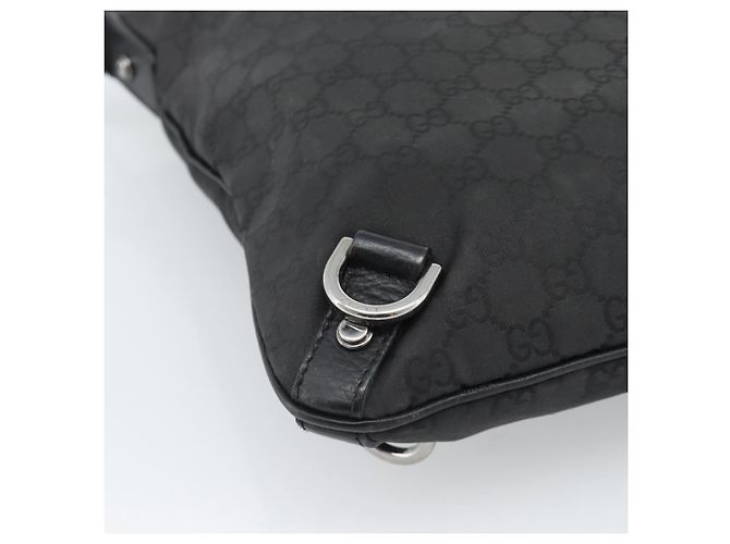 Borsa a Spalla GUCCI GG Canvas Nylon Nero Argento 268642 Auth 189865A - vista 16