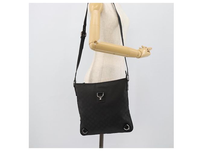 Borsa a Spalla GUCCI GG Canvas Nylon Nero Argento 268642 Auth 189865A - vista 22
