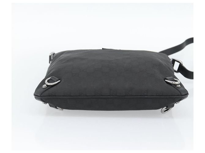 Borsa a Spalla GUCCI GG Canvas Nylon Nero Argento 268642 Auth 189865A - vista 5