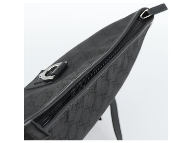 Borsa a Spalla GUCCI GG Canvas Nylon Nero Argento 268642 Auth 189865A - vista 6
