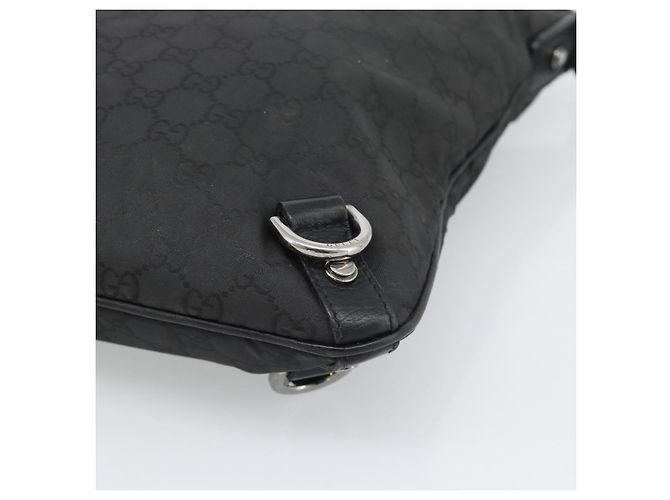 Borsa a Spalla GUCCI GG Canvas Nylon Nero Argento 268642 Auth 189865A - vista 9
