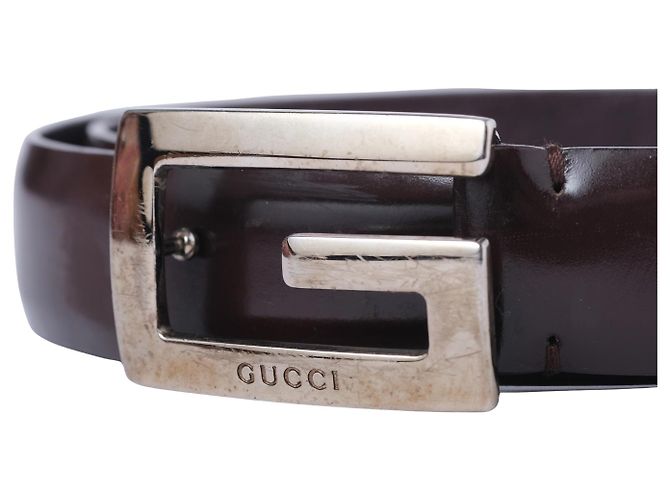 Gucci Silberne G-Schnalle Braun Bordeaux - Ansicht 2