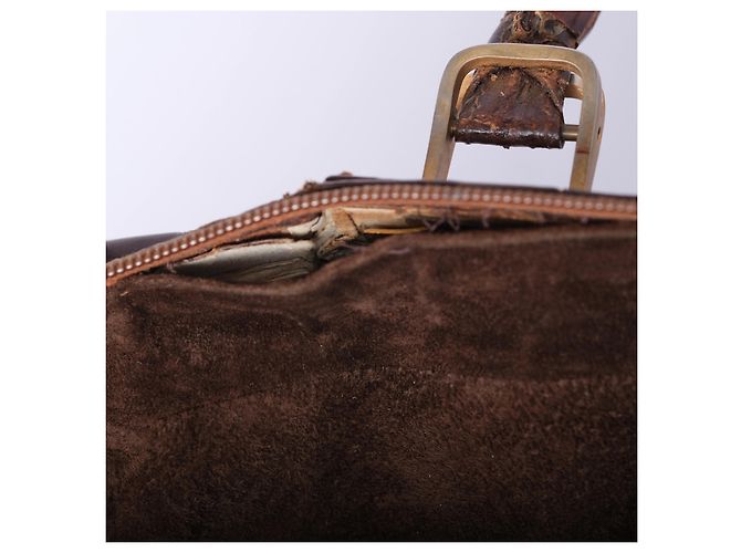 Autre Marque Bolsa de mão com alça superior em couro de crocodilo marrom Pierre Cardin - vista 5