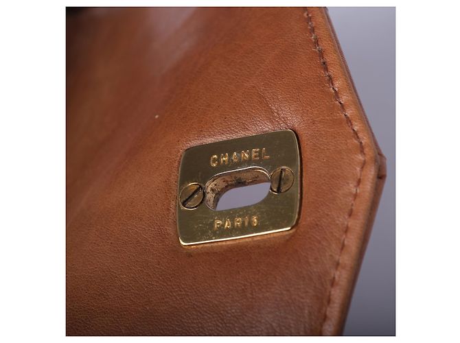 Marsupio in agnello con logo CC Chanel Camel Cammello - vista 5