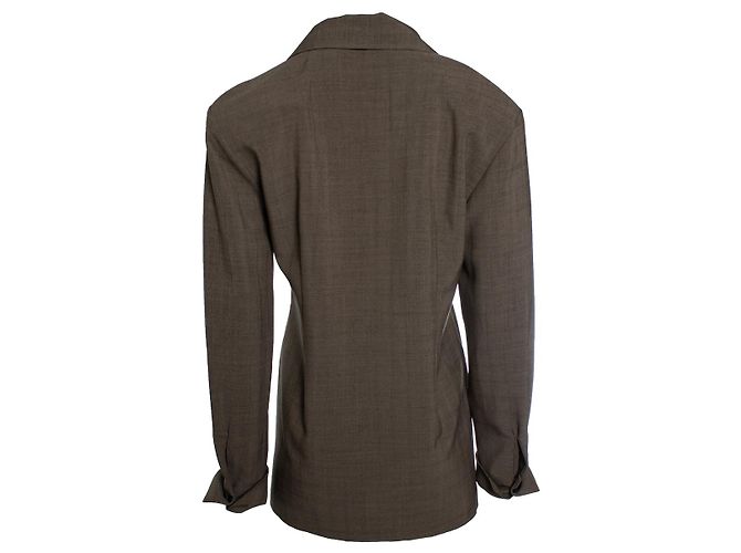 Autre Marque The Frankie shop, blazer acolchoado marrom - vista 3