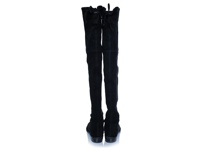 Stuart Weitzman, Wildleder-Stiefel über dem Knie Schwarz - Ansicht 3