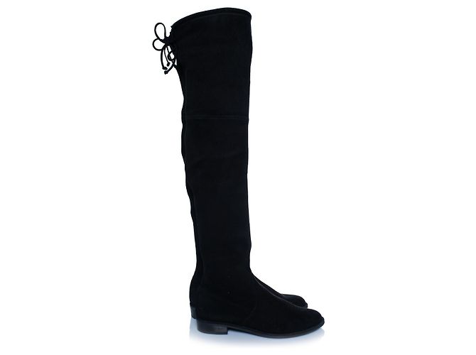 Stuart Weitzman, Wildleder-Stiefel über dem Knie Schwarz - Ansicht 4