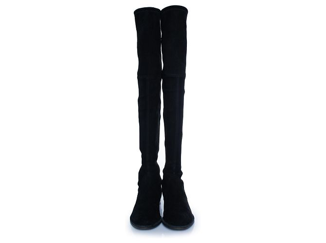 Stuart Weitzman, Wildleder-Stiefel über dem Knie Schwarz - Ansicht 5