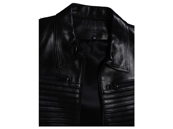 Jitrois, Bikerjacke aus Lammleder Schwarz - Ansicht 10