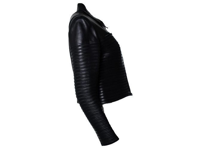 Jitrois, Bikerjacke aus Lammleder Schwarz - Ansicht 3