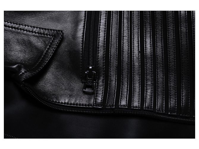 Jitrois, Bikerjacke aus Lammleder Schwarz - Ansicht 8