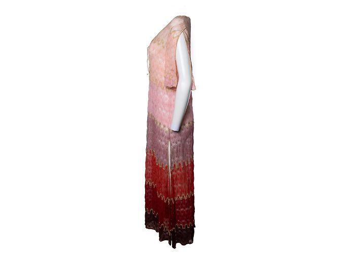 Missoni mare, rosa Strickkleid mit Lurex Pink Golden - Ansicht 3