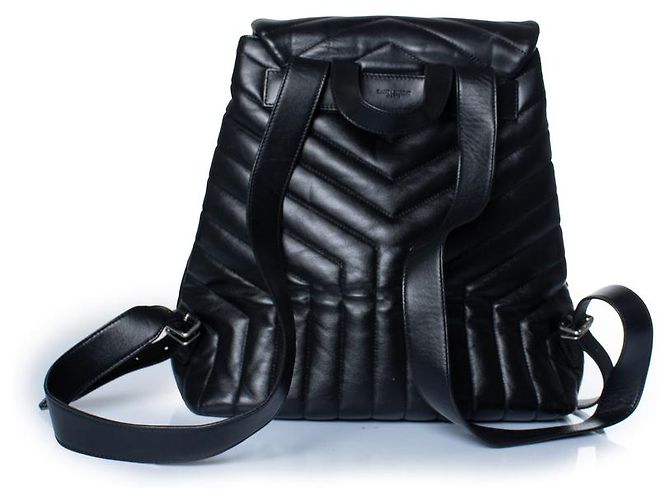 Saint Laurent, Loulou gesteppter Chevron-Rucksack Schwarz - Ansicht 2