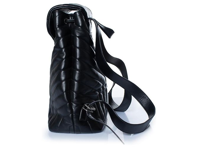 Saint Laurent, Loulou gesteppter Chevron-Rucksack Schwarz - Ansicht 5