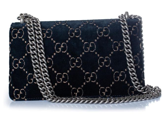 Gucci, Dionysus GG Tasche aus blauem Samt - Ansicht 2
