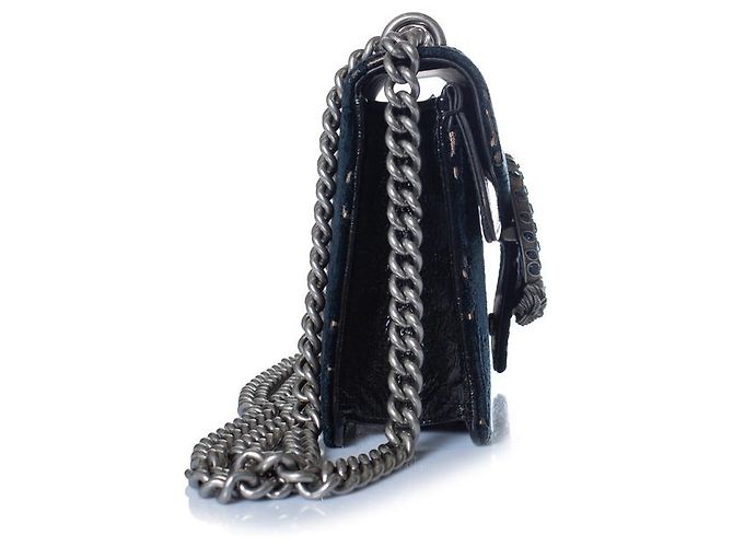 Gucci, Dionysus GG Tasche aus blauem Samt - Ansicht 4