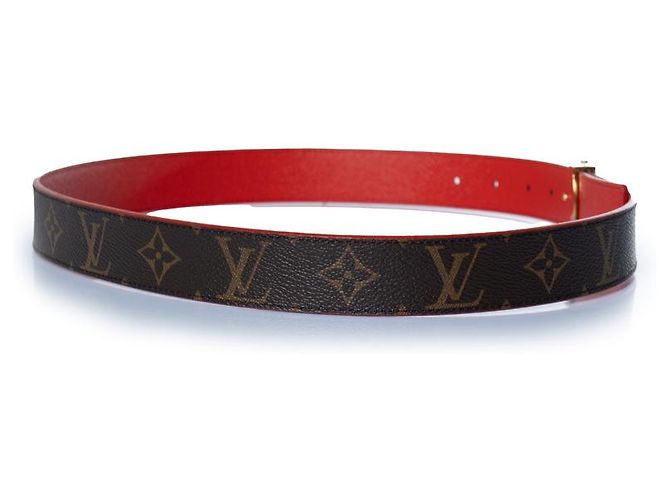 Louis Vuitton, cinturón con hebilla monogram reversible Castaño Roja - vista 2