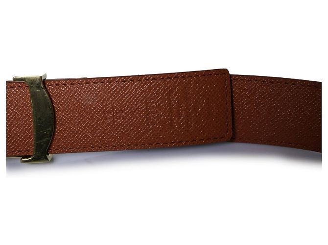 Louis Vuitton, cinturón con hebilla monogram reversible Castaño Roja - vista 7