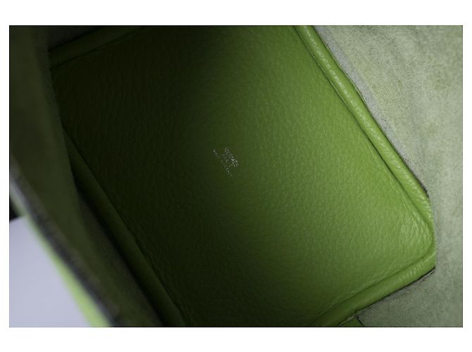 Hermès Borsa Picotin 18 in pelle clémence vert cru Hermes Verde - vista 10