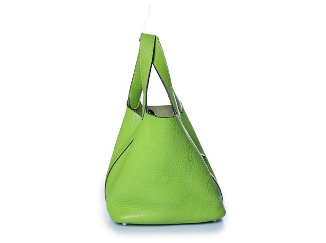 Hermès Borsa Picotin 18 in pelle clémence vert cru Hermes Verde - vista 4