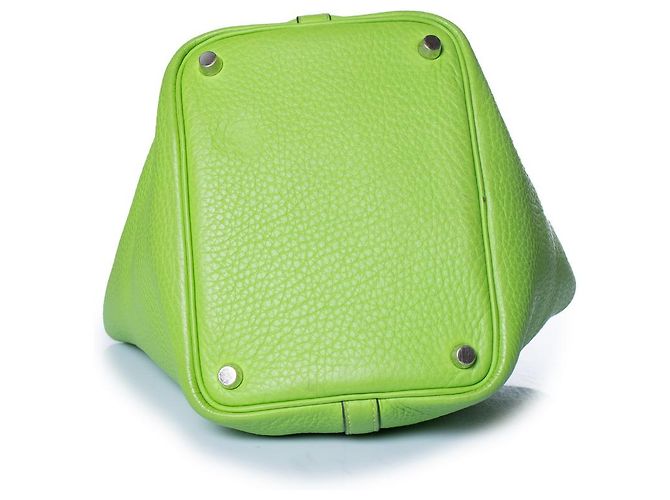 Hermès Borsa Picotin 18 in pelle clémence vert cru Hermes Verde - vista 5