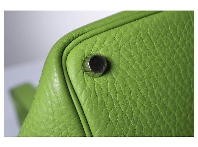Hermès Borsa Picotin 18 in pelle clémence vert cru Hermes Verde - vista 6
