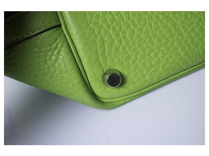 Hermès Borsa Picotin 18 in pelle clémence vert cru Hermes Verde - vista 8