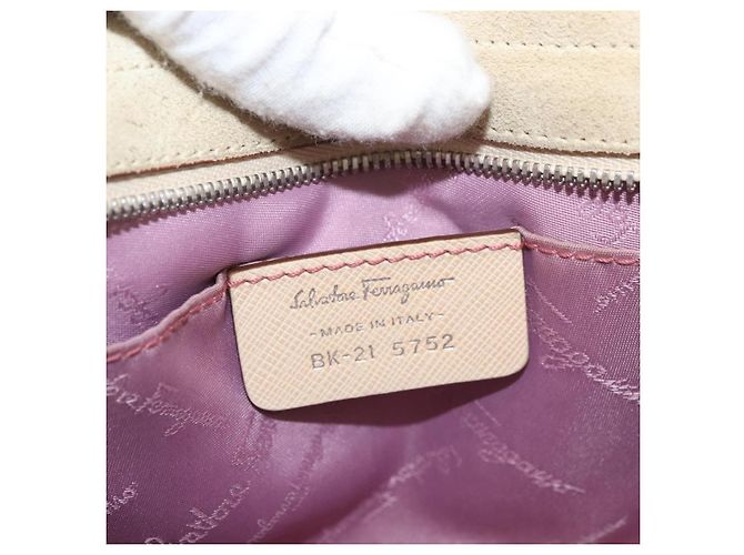 Salvatore Ferragamo Gancini Suede Beige - vista 6