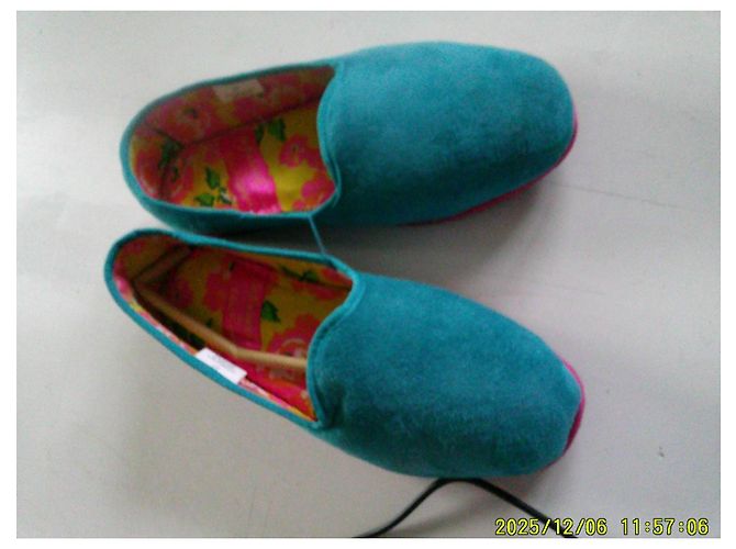 Autre Marque Fiorucci Mocassini Camoscio Blu Fodera Floreale - vista 4