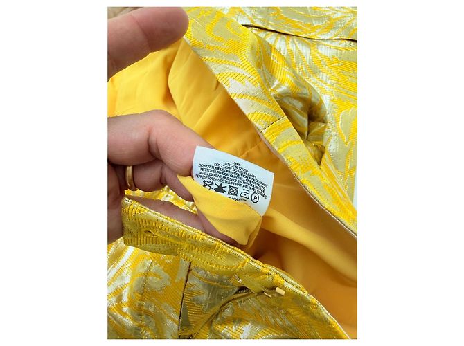 Tory Burch Metallic Seidenmischung Jacquard Verzierte Oberteil & Hose Set – Neu - Ansicht 13
