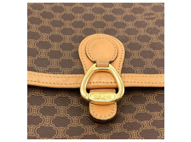 Céline Borsa a tracolla Celine motivo Macadam Marrone - vista 12