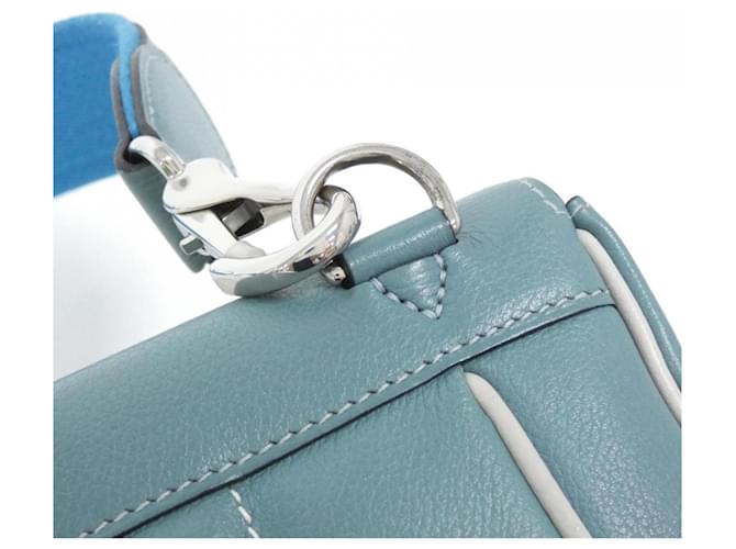 Borsa a tracolla Hermès Berline MINI Blu Blu chiaro - vista 5