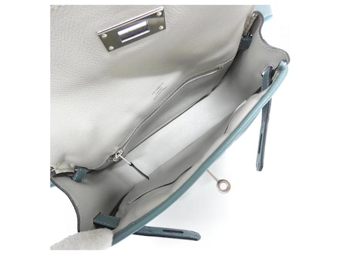 Borsa a tracolla Hermès Berline MINI Blu Blu chiaro - vista 7