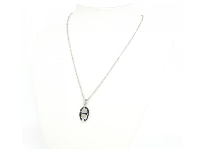 Hermès Collar Hermes Mini Maillon PM Negro Plata - vista 5