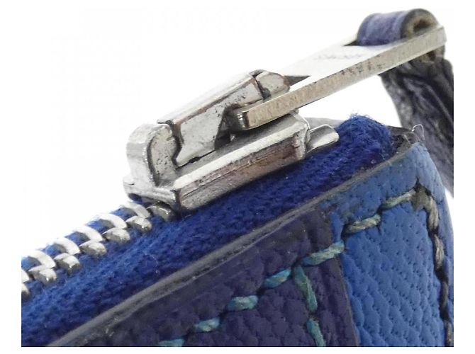 Hermès Monedero de piel de cabra azul Hermes - vista 4
