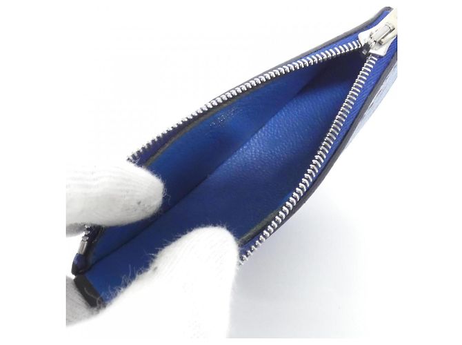 Hermès Monedero de piel de cabra azul Hermes - vista 6