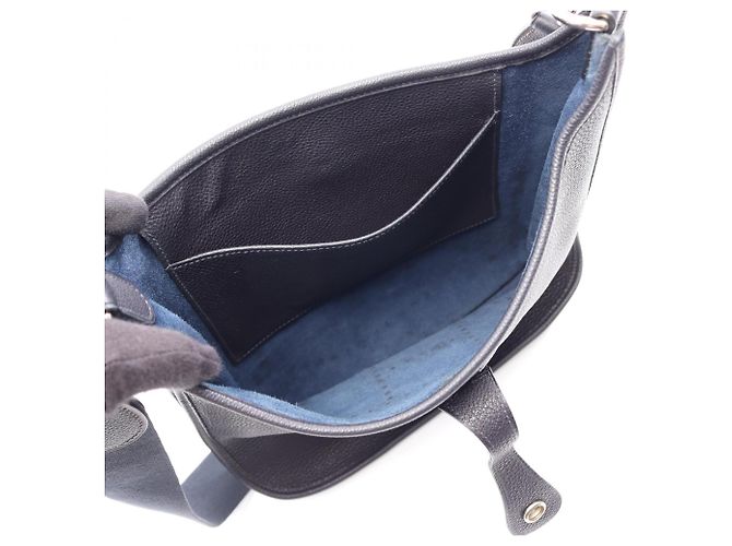 Hermès Borsa a tracolla Hermes Evelyne 1 PM in pelle Togo blu navy - vista 3