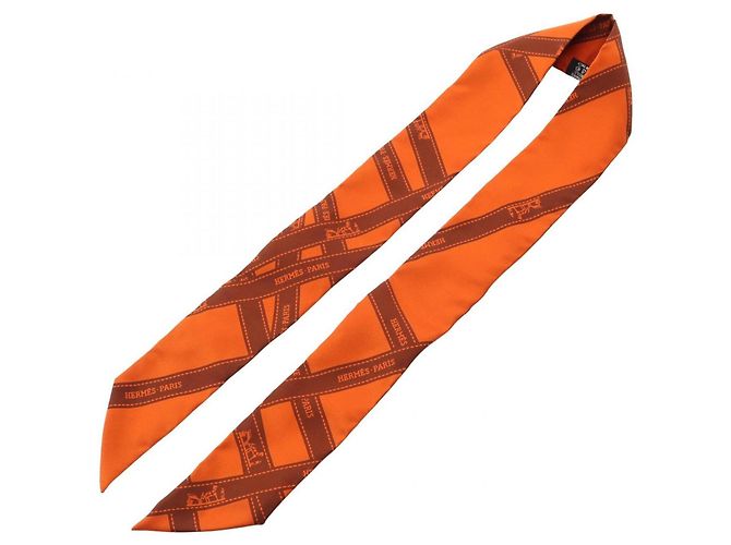 Silk In Hermès Pañuelo Hermes Twilly BOLDUC Castaño - vista 2