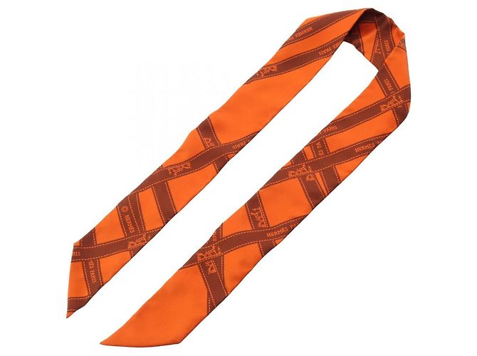 Silk In Hermès Pañuelo Hermes Twilly BOLDUC Castaño - vista 3