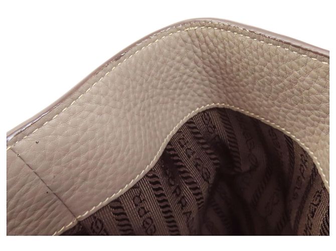 Prada Tote Bag aus grauem Kalbsleder Braun - Ansicht 10