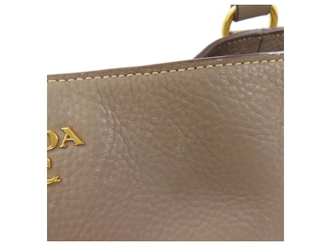 Prada Tote Bag aus grauem Kalbsleder Braun - Ansicht 13