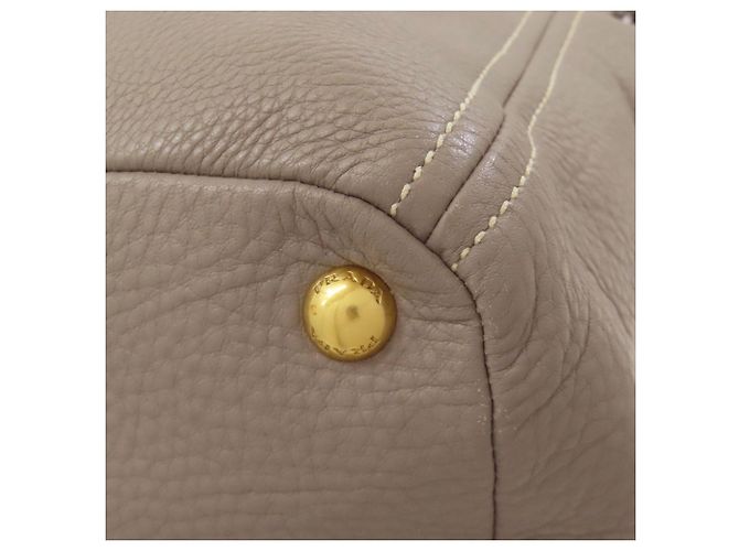 Prada Tote Bag aus grauem Kalbsleder Braun - Ansicht 21