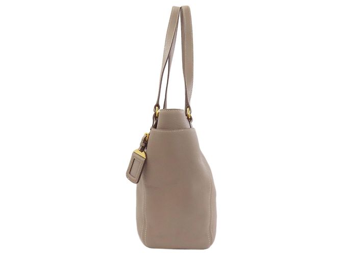 Prada Tote Bag aus grauem Kalbsleder Braun - Ansicht 3