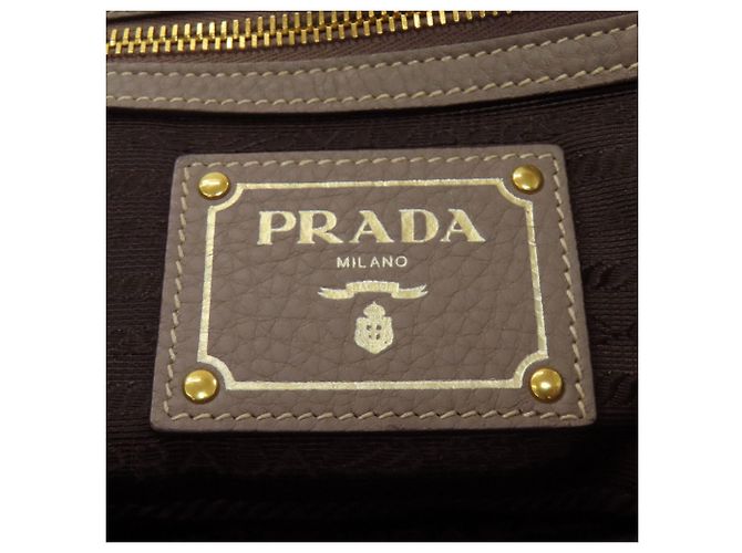 Prada Tote Bag aus grauem Kalbsleder Braun - Ansicht 6