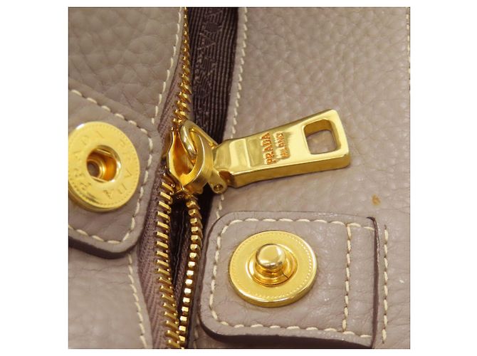 Prada Tote Bag aus grauem Kalbsleder Braun - Ansicht 8