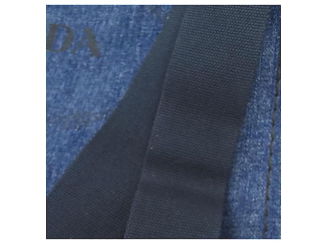 Borsa Prada Canapa Denim Blu - vista 14